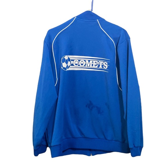 Vintage 02 DeadStock Nike Soccer Warm Up Jacket/ Track Jacket Blue/white Zip Up - Picture 2 of 6